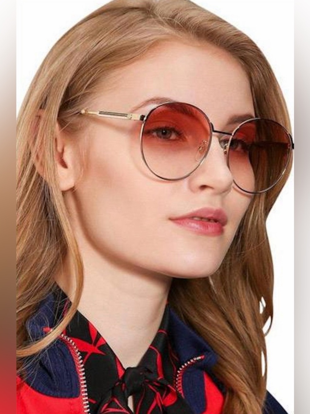 Gucci Gold GG0206SK 004 Round Sunglasses